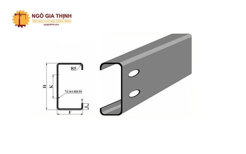 Các thông số cần phải chú ý khi tìm hiểu về xà gồ C như là tiết diện xà gồ, độ dài xà gồ, chiều cao - chiều rộng 2 cạnh